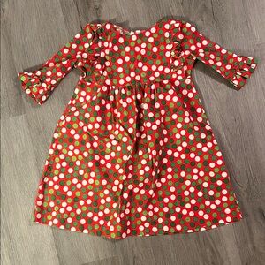 Red, White, & Green Polka Dot Dress